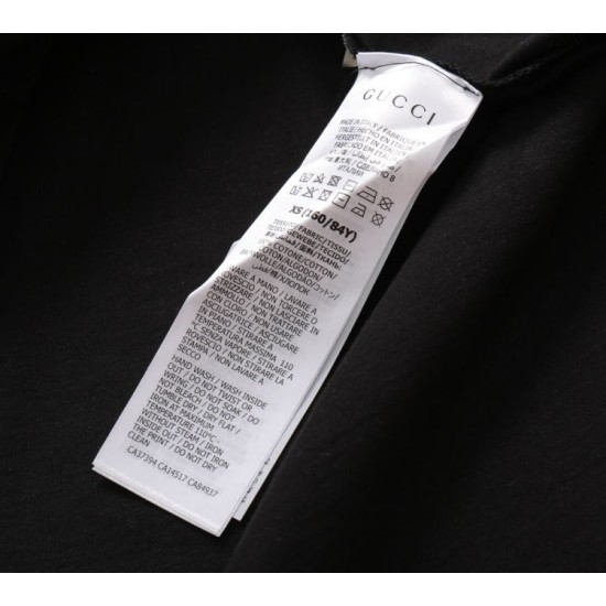 Replica Maglietta girocollo Gucci unisex nera/albicocca 11 Imitazione Outlet