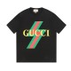 Replica Maglietta girocollo Gucci unisex nera/albicocca 11 Imitazione Outlet