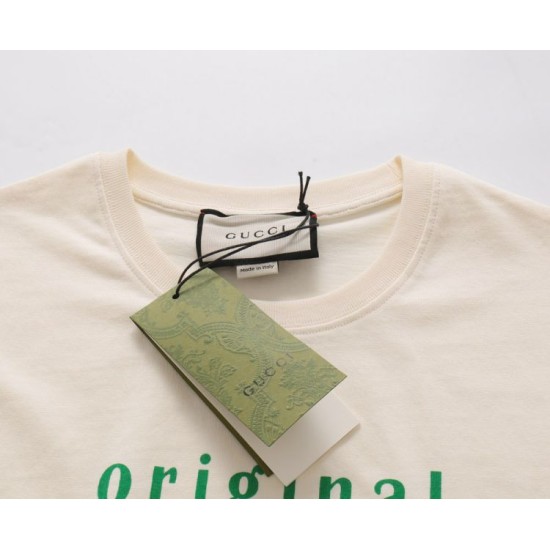 Replica Maglietta girocollo Gucci unisex nera/albicocca 12 Imitazione Outlet