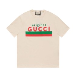 Replica Maglietta girocollo Gucci unisex nera/albicocca 12 Imitazione Outlet