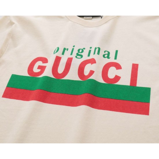 Replica Maglietta girocollo Gucci unisex nera/albicocca 12 Imitazione Outlet