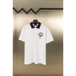 Replica Polo Gucci con ricamo a doppia GG e morsetto 02 Imitazione Outlet