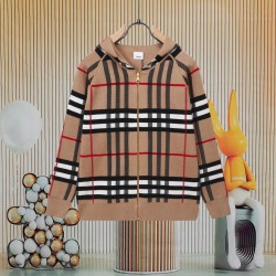 Perfetto Replica Giacca Burberry con cappuccio reversibile cashmere a quadri Imitazione Outlet