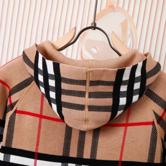 Perfetto Replica Giacca Burberry con cappuccio reversibile cashmere a quadri Imitazione Outlet