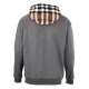 Perfetto Replica Giacca Burberry cappuccio e cerniera in patchwork scozzese Imitazione Outlet