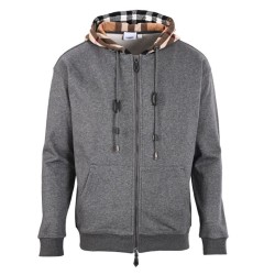Perfetto Replica Giacca Burberry cappuccio e cerniera in patchwork scozzese Imitazione Outlet