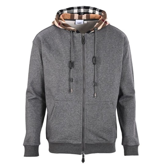 Perfetto Replica Giacca Burberry cappuccio e cerniera in patchwork scozzese Imitazione Outlet