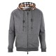 Perfetto Replica Giacca Burberry cappuccio e cerniera in patchwork scozzese Imitazione Outlet