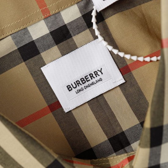 Perfetto Replica Camicia a quadri Vintage Burberry con polsini a coste Imitazione Outlet
