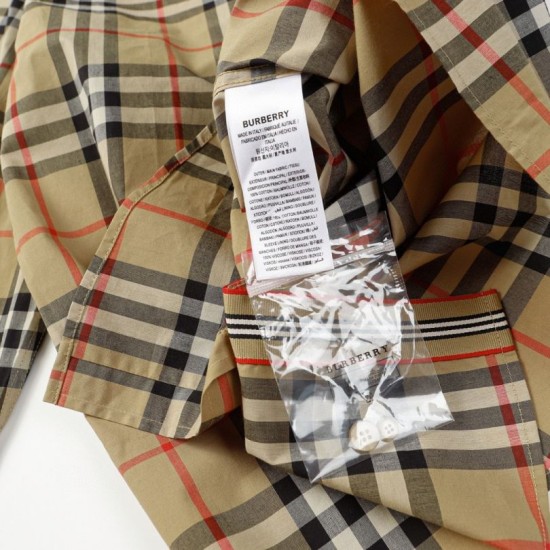Perfetto Replica Camicia a quadri Vintage Burberry con polsini a coste Imitazione Outlet