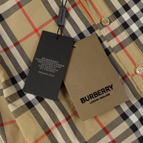 Perfetto Replica Camicia a quadri Vintage Burberry con polsini a coste Imitazione Outlet