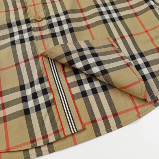 Perfetto Replica Camicia a quadri Vintage Burberry con polsini a coste Imitazione Outlet