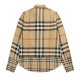 Perfetto Replica Camicia Burberry a maniche lunghe con patchwork scozzese Imitazione Outlet