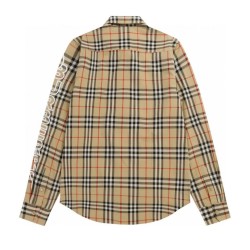 Perfetto Replica Camicia classici Burberry a maniche lunghe con motivo a quadri Imitazione Outlet