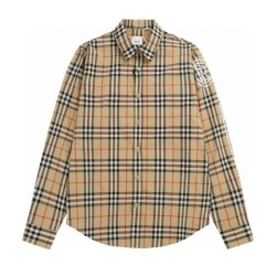 Perfetto Replica Camicia classici Burberry a maniche lunghe con motivo a quadri Imitazione Outlet