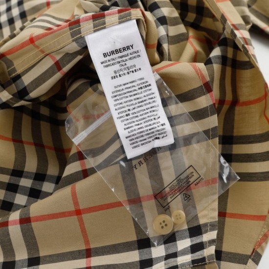 Perfetto Replica Camicia classici Burberry a maniche lunghe con motivo a quadri Imitazione Outlet