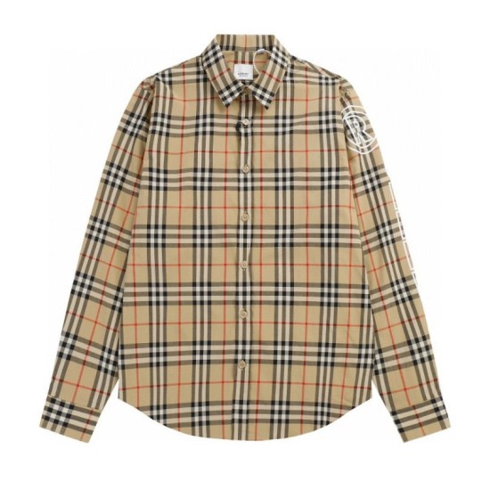 Perfetto Replica Camicia classici Burberry a maniche lunghe con motivo a quadri Imitazione Outlet