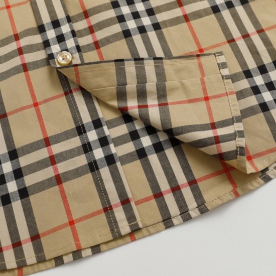 Perfetto Replica Camicia classici Burberry a maniche lunghe con motivo a quadri Imitazione Outlet
