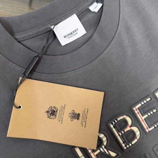 Perfetto Replica Burberry T-shirt unisex a maniche corte con scollo rotondo 01 Imitazione Outlet