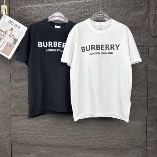 Perfetto Replica Burberry T-shirt unisex a maniche corte con logo Imitazione Outlet
