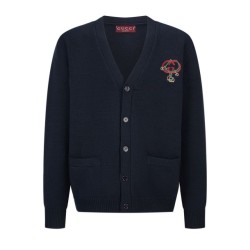 Perfetto Replica Cardigan in maglia unisex con ricamo Doppia G Gucci in edizione limitata Imitazione Outlet