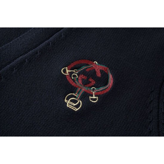 Premio Replica Cardigan in maglia unisex con ricamo Doppia G Gucci in edizione limitata False Online Perfetto Replica Cardigan in maglia unisex con ricamo Doppia G Gucci in edizione limitata Imitazione Outlet