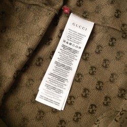 Perfetto Replica Giacca-camicia Gucci con colletto alla coreana e motivo Doppia G in jacquard all-over Imitazione Outlet