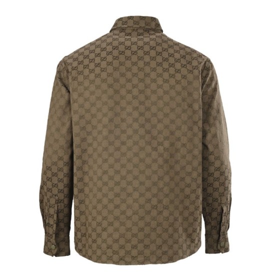 Perfetto Replica Giacca-camicia Gucci con colletto alla coreana e motivo Doppia G in jacquard all-over Imitazione Outlet
