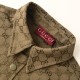 Perfetto Replica Giacca-camicia Gucci con colletto alla coreana e motivo Doppia G in jacquard all-over Imitazione Outlet
