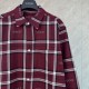 Perfetto Replica Camicia Gucci a maniche lunghe con colletto jacquard scozzese Imitazione Outlet