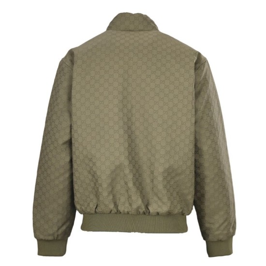 Perfetto Replica Giacca trapuntata con collo alto e stampa GG Gucci all-over Imitazione Outlet