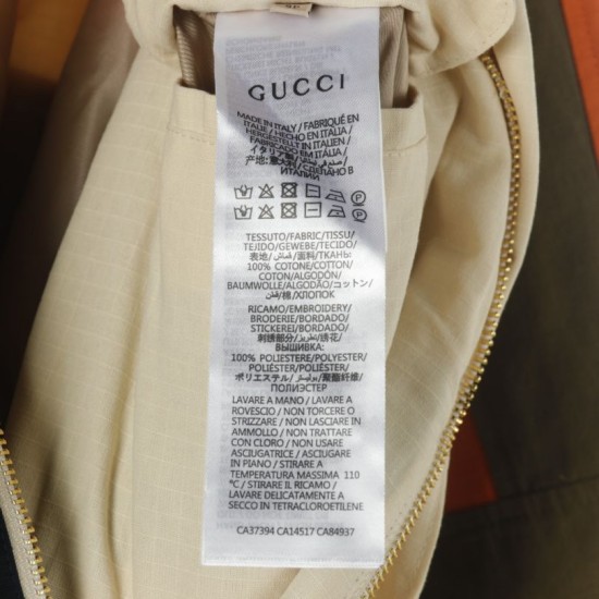 Perfetto Replica Giacca Gucci con cappuccio e tasca con cerniera ricamata Imitazione Outlet