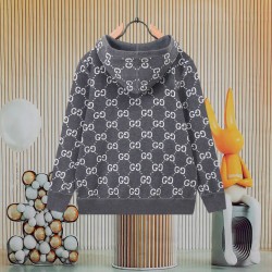 Perfetto Replica Giacca Gucci classica cappuccio in misto cashmere jacquard con doppia G Imitazione Outlet