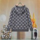 Perfetto Replica Giacca Gucci classica cappuccio in misto cashmere jacquard con doppia G Imitazione Outlet