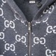 Perfetto Replica Giacca Gucci classica cappuccio in misto cashmere jacquard con doppia G Imitazione Outlet