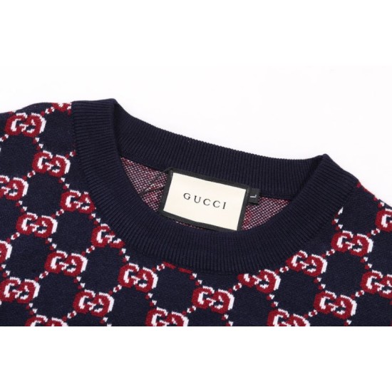 Perfetto Replica Maglione girocollo Gucci lana con logo classico doppia G Imitazione Outlet