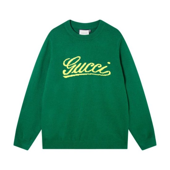 Perfetto Replica Maglione Gucci girocollo in jacquard con logo bianco Imitazione Outlet