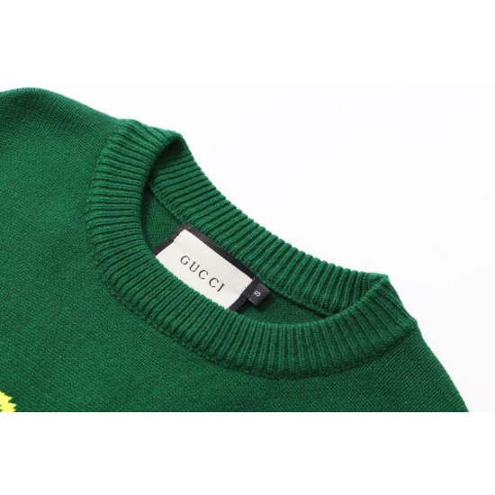 Perfetto Replica Maglione Gucci girocollo in jacquard con logo bianco Imitazione Outlet