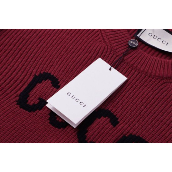 Perfetto Replica Maglione Gucci girocollo in jacquard con logo 02 Imitazione Outlet