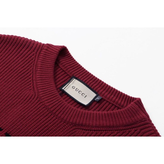 Perfetto Replica Maglione Gucci girocollo in jacquard con logo 02 Imitazione Outlet