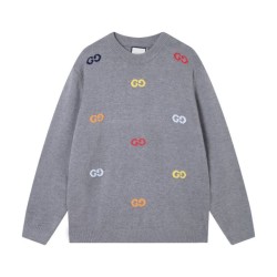 Perfetto Replica Maglione Gucci girocollo jacquard con logo doppia G colorato Imitazione Outlet