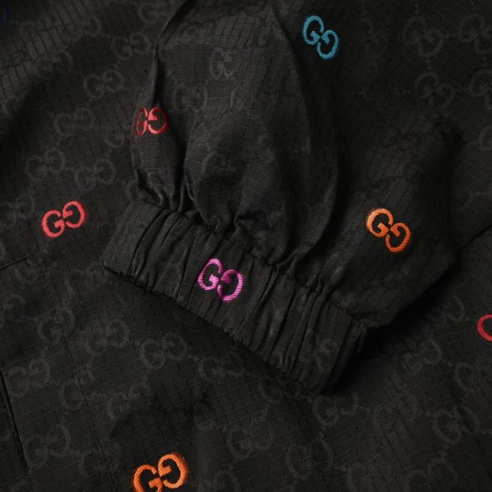 Perfetto Replica Giacca Gucci patchwork GG jacquard capospalla unisex Imitazione Outlet