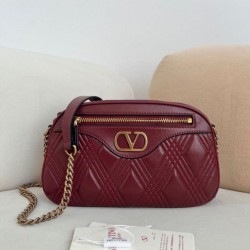 Replica Borsa a mano Valentino Garavani catena Quiltie 67 agnello Rosso Imitazione Outlet Online
