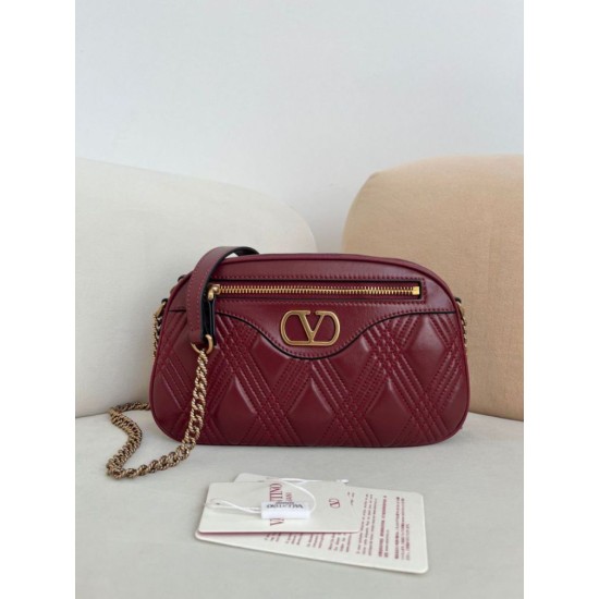 Replica Borsa a mano Valentino Garavani catena Quiltie 67 agnello Rosso Imitazione Outlet Online