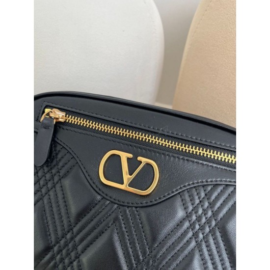 Replica Borsa a mano Valentino Garavani catena Quiltie 67 agnello Nero Imitazione Outlet Online