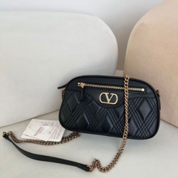 Replica Borsa a mano Valentino Garavani catena Quiltie 67 agnello Nero Imitazione Outlet Online