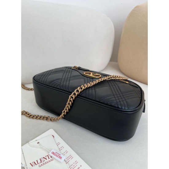 Replica Borsa a mano Valentino Garavani catena Quiltie 67 agnello Nero Imitazione Outlet Online