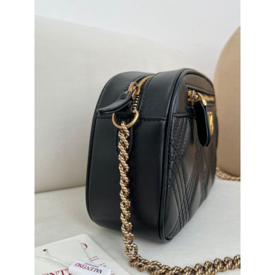 Replica Borsa a mano Valentino Garavani catena Quiltie 67 agnello Nero Imitazione Outlet Online