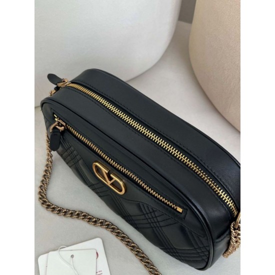 Replica Borsa a mano Valentino Garavani catena Quiltie 67 agnello Nero Imitazione Outlet Online