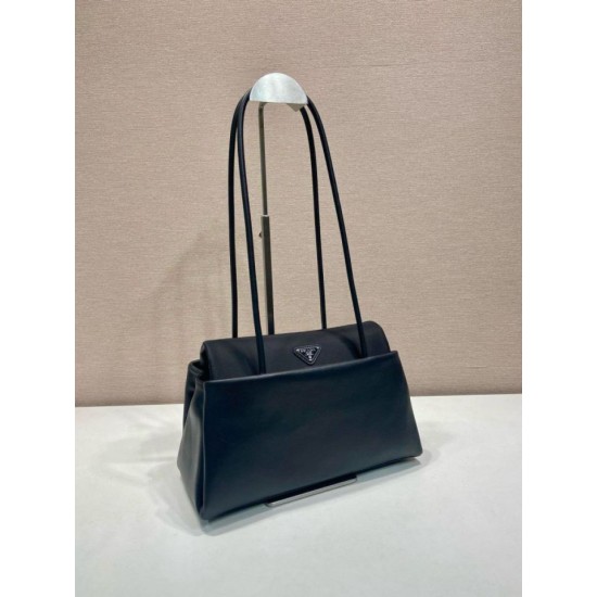 Replica Borsa Prada Passage di medie dimensioni con patta Re-Nylon 1BA495 Nero Imitazione Outlet Online